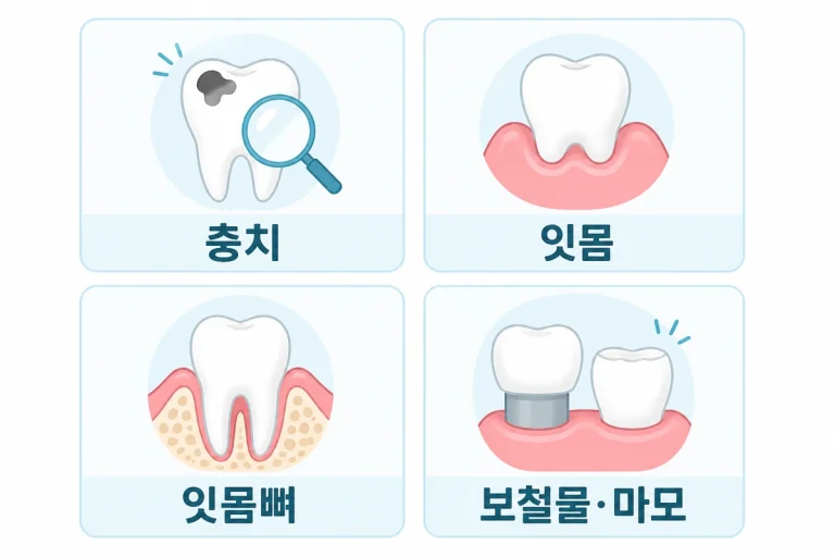 정기검진에서 확인하는 충치 잇몸 잇몸뼈 보철물
