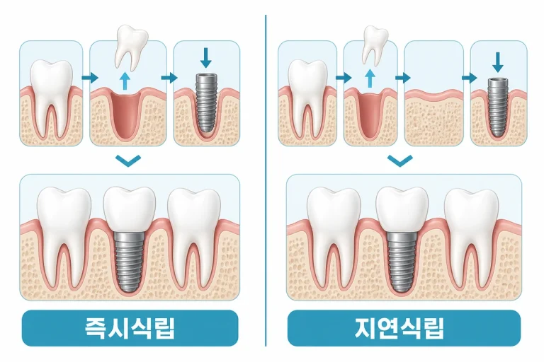 임플란트 즉시식립과 지연식립 비교