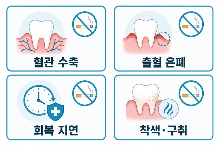 흡연이 잇몸에 미치는 네 가지 영향