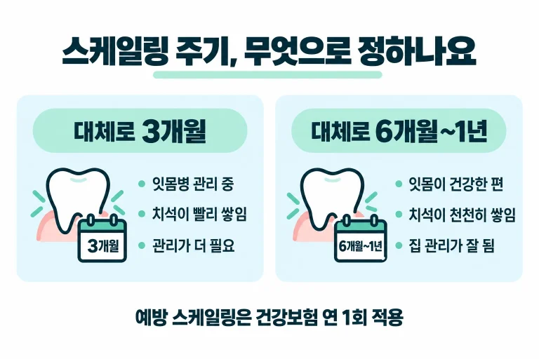 스케일링 주기를 3개월과 6개월로 나눈 기준 안내도
